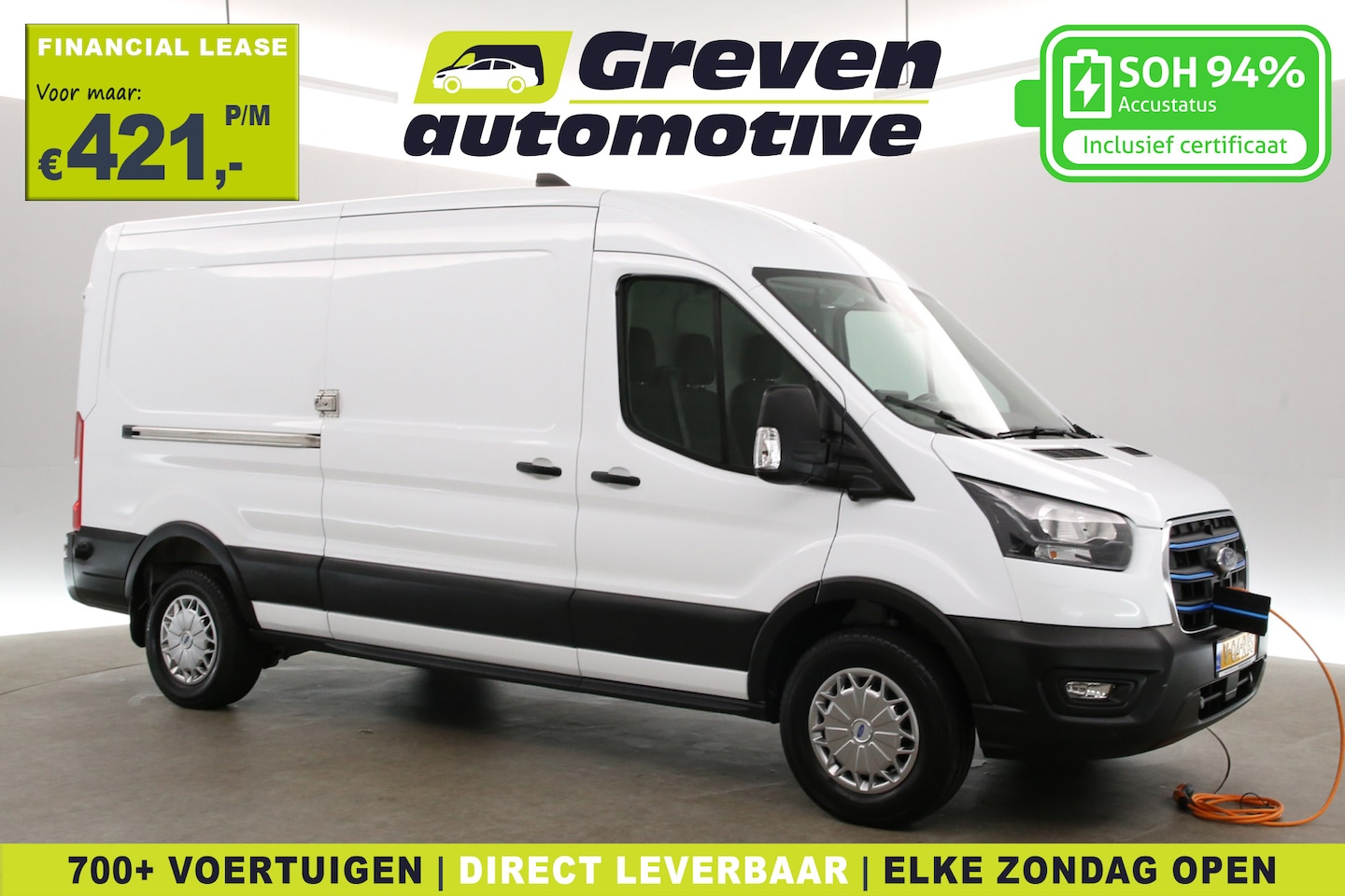 Ford Transit - Elektrisch L3H2 68 kWh 184PK | Snelladen | SOH 94% | 360° Camera | Clima | Carplay | 3 Zit - AutoWereld.nl
