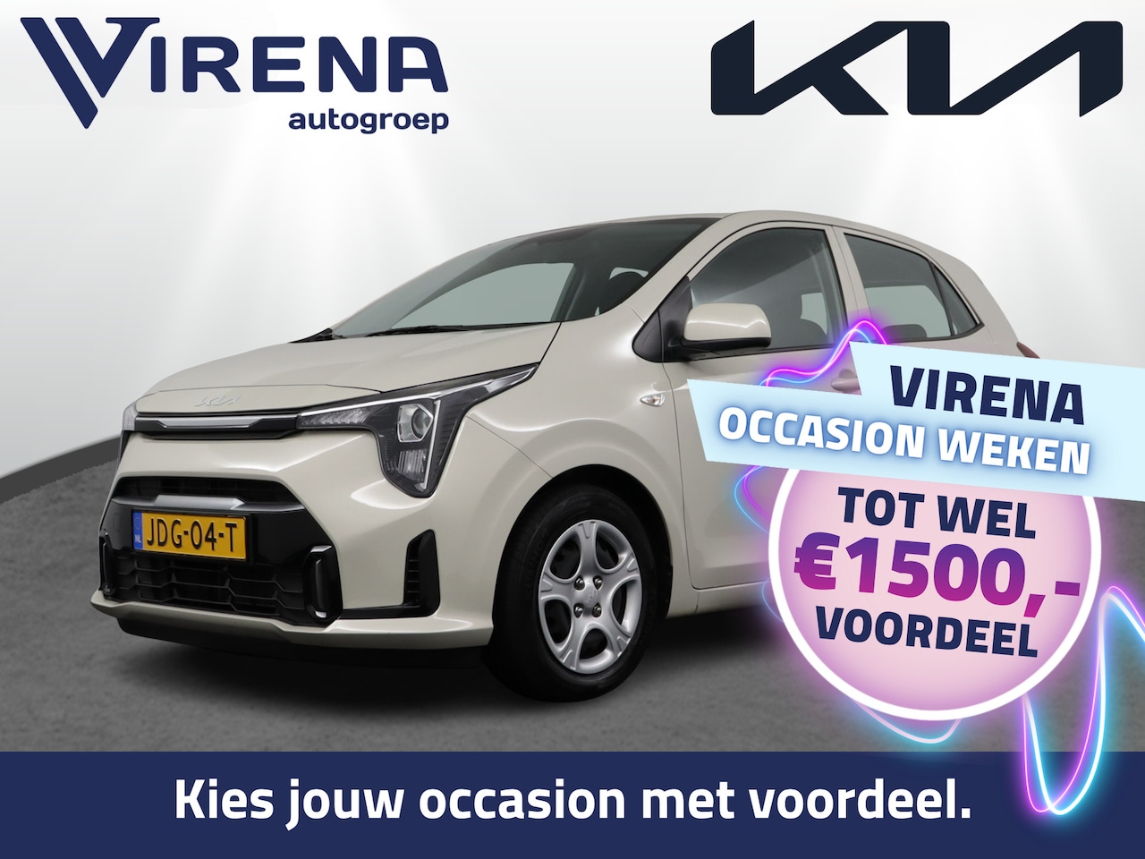 Kia Picanto - 1.0 DPI DynamicLine Automaat Apple Carplay/Android Auto - Cruise Control - Navigatie - Ach - AutoWereld.nl
