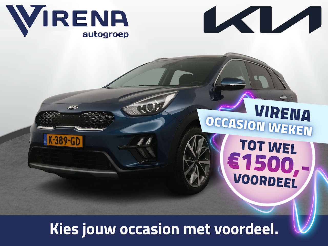 Kia Niro - 1.6 GDi Hybrid DynamicPlusLine - Trekhaak - Stoel/stuurverwarming - Camera - AppleCarplay - AutoWereld.nl