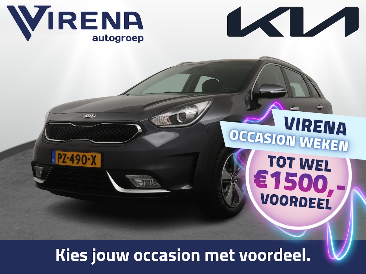 Kia Niro - 1.6 GDi Hybrid DynamicLine - Trekhaak - Camera - Navigatie - AppleCarplay Android Auto - V - AutoWereld.nl
