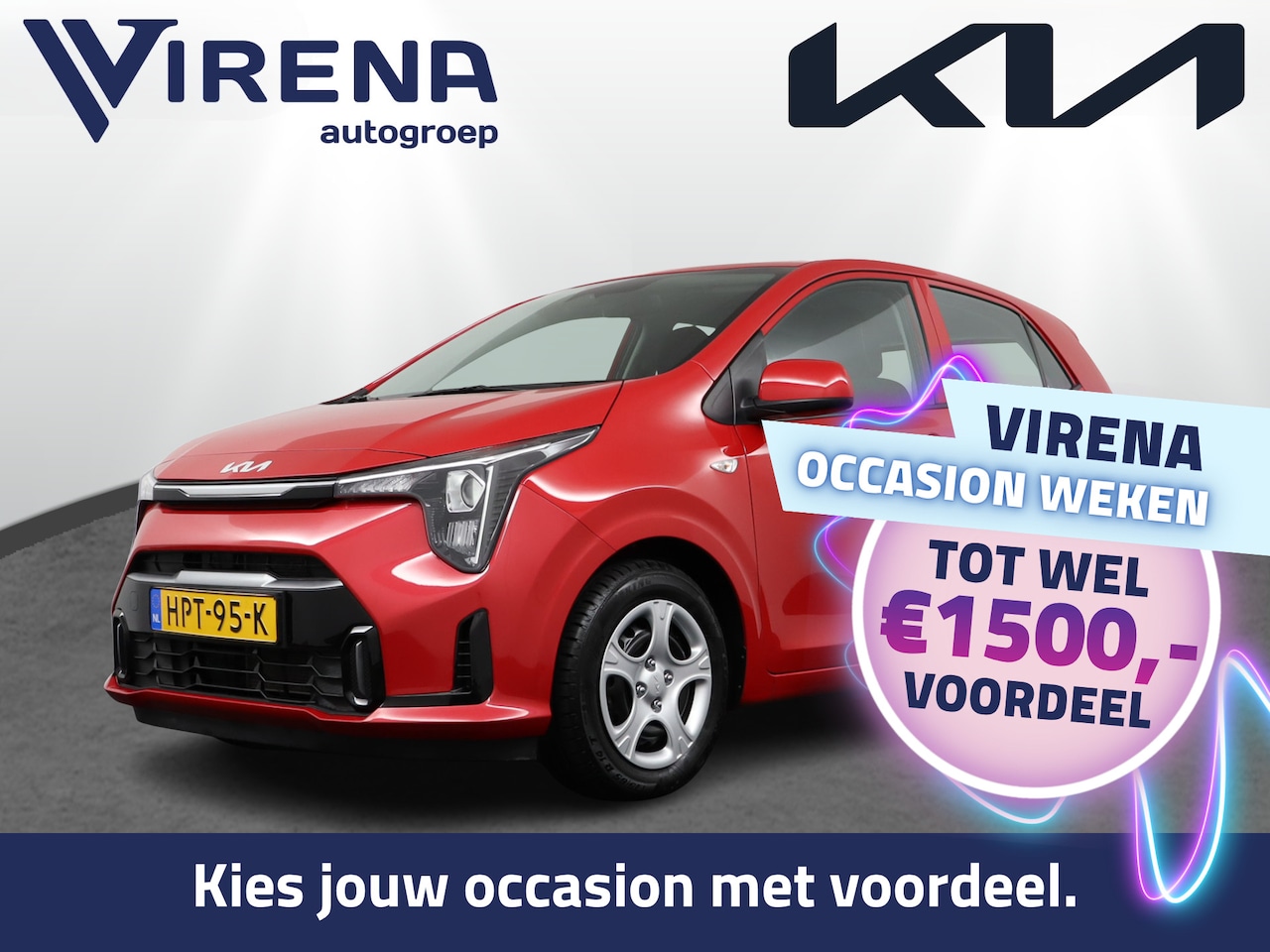 Kia Picanto - 1.0 DPI DynamicLine - Camera - Airco - AppleCarplay - Android Auto - Fabrieksgarantie tot - AutoWereld.nl