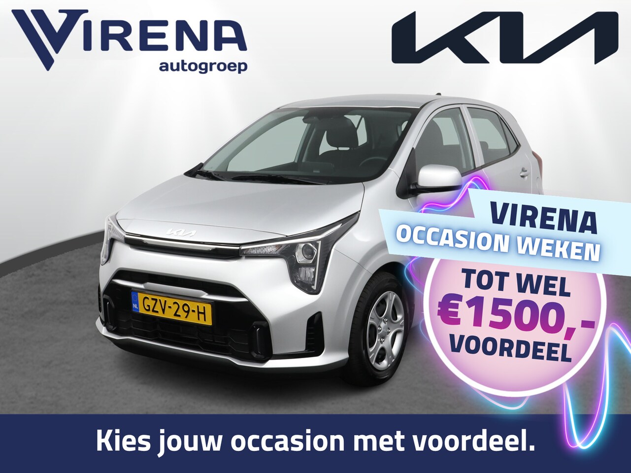 Kia Picanto - 1.0 DPI DynamicLine Airco - Apple Carplay/Android Auto - Cruise Control - Navigatie - Acht - AutoWereld.nl