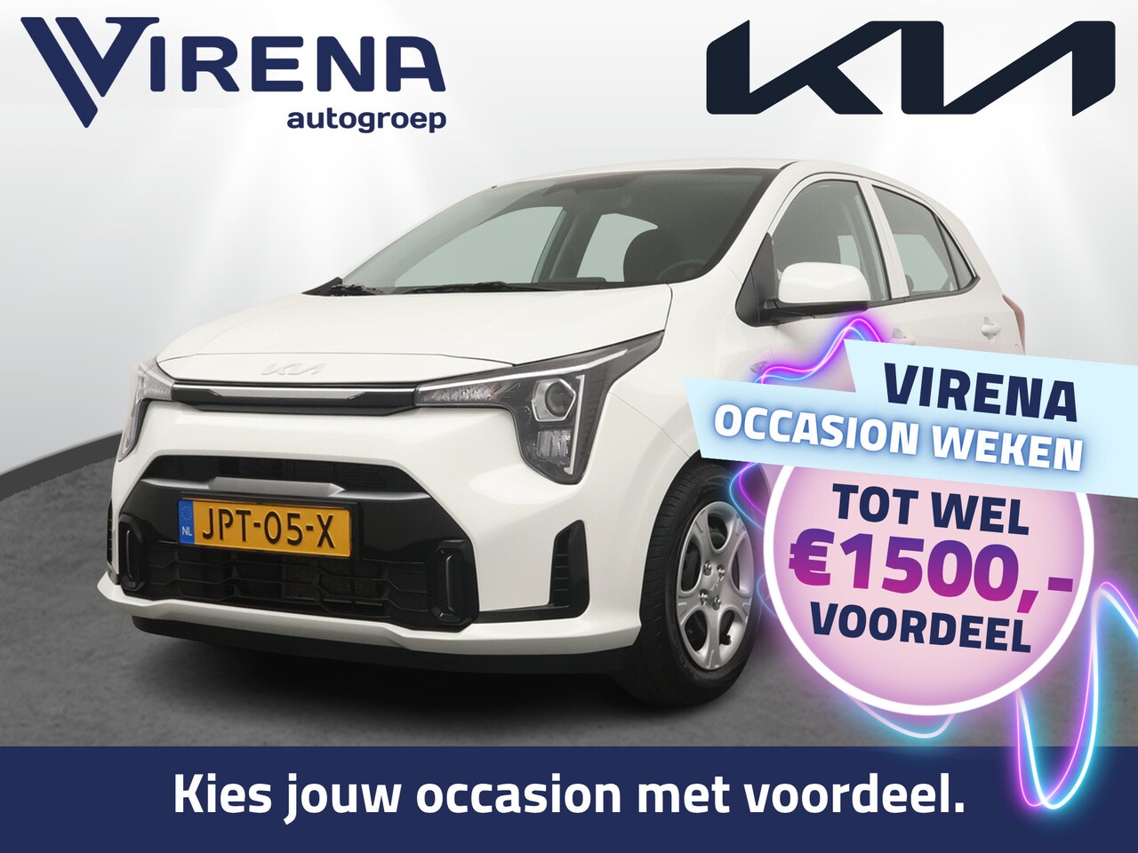 Kia Picanto - 1.0 DPI DynamicLine - Camera - Airco - Radio DAB - AppleCarplay - Android Auto Fabrieksgar - AutoWereld.nl