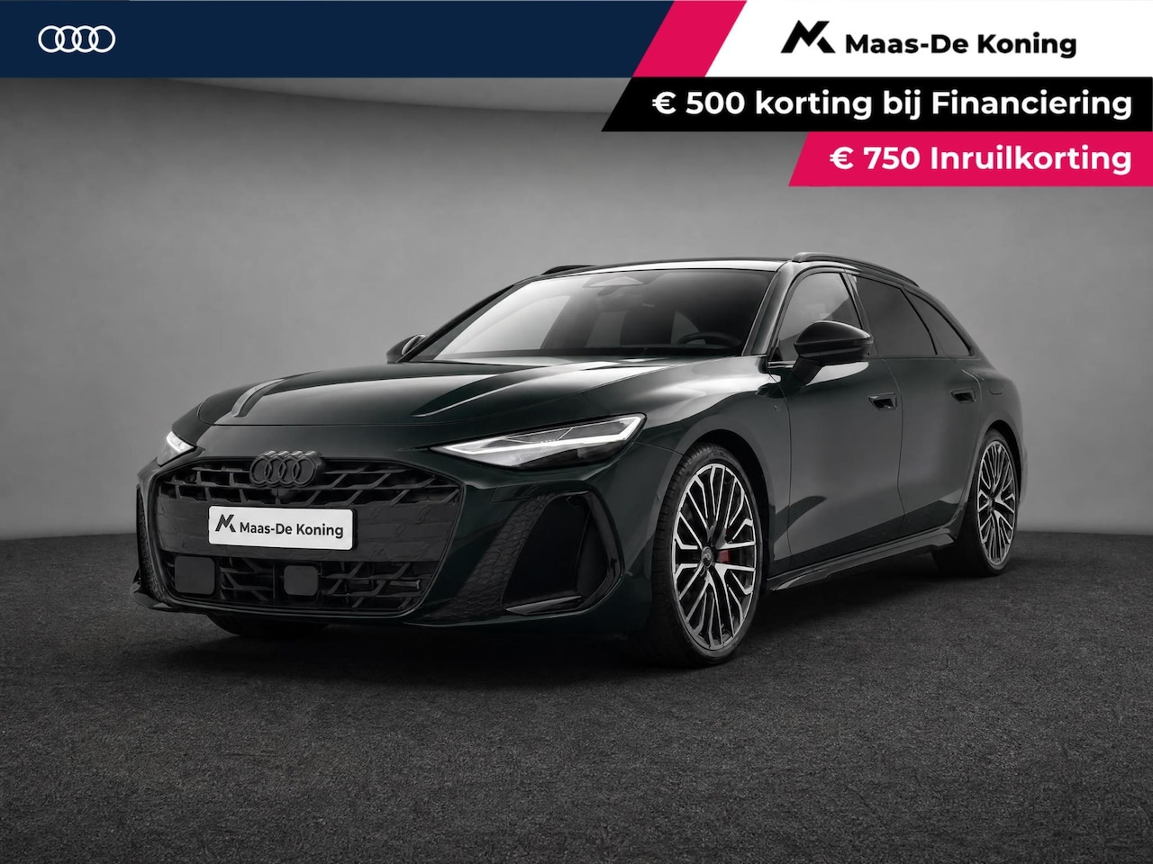 Audi A6 Avant - S edition Comp 367 PK S-tronic e-hybrid quattro · MIDNIGHT GREEN · 360 Camera · Servosluit - AutoWereld.nl