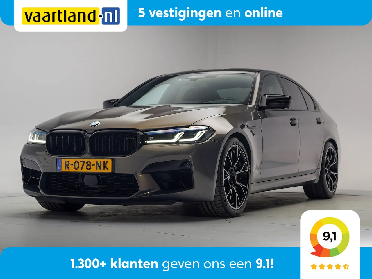 BMW M5 - Competition 625pk - Orig. NL - Alvitgrau! [ Keramisch Stoelventilatie ACC Bowers&Wilkins ] - AutoWereld.nl