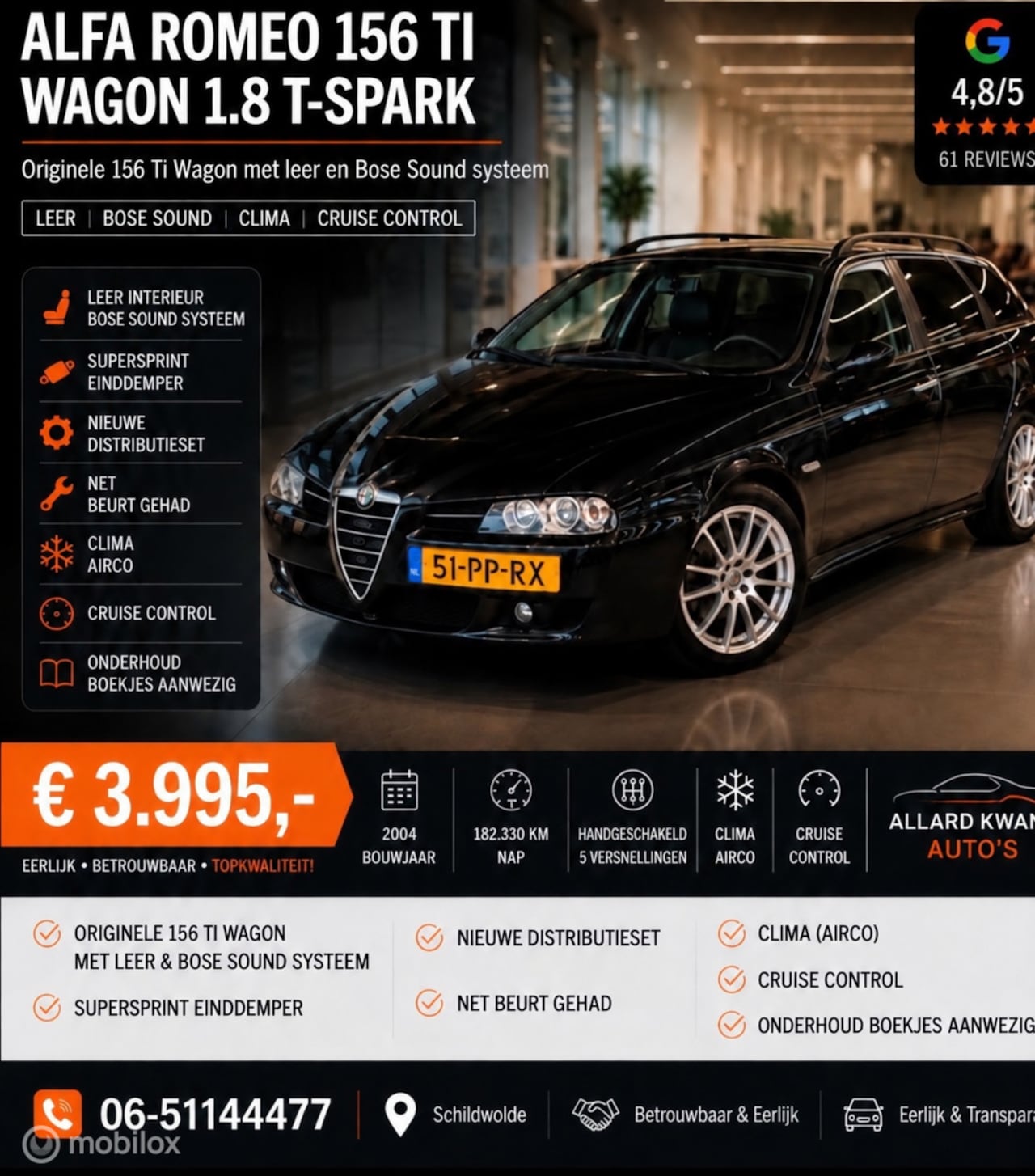 Alfa Romeo 156 Sportwagon - 1.8 Ti T-Spark Distinctive - AutoWereld.nl