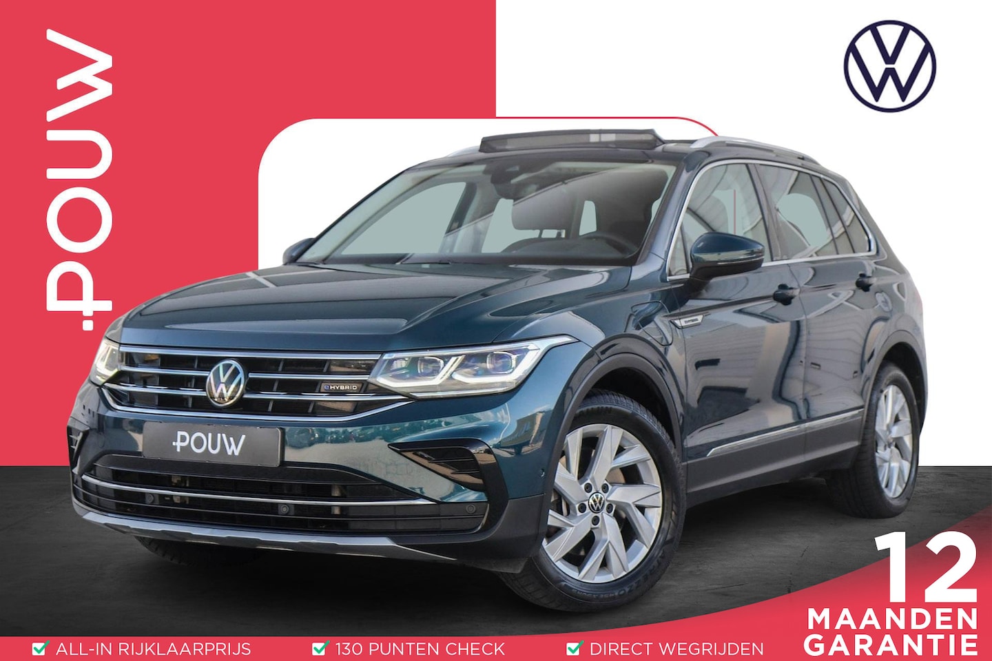 Volkswagen Tiguan - 1.4 TSI eHybrid 245pk | SoH 95% | Trekhaak | Panoramadak | Navigatie | Stoelverwarming - AutoWereld.nl