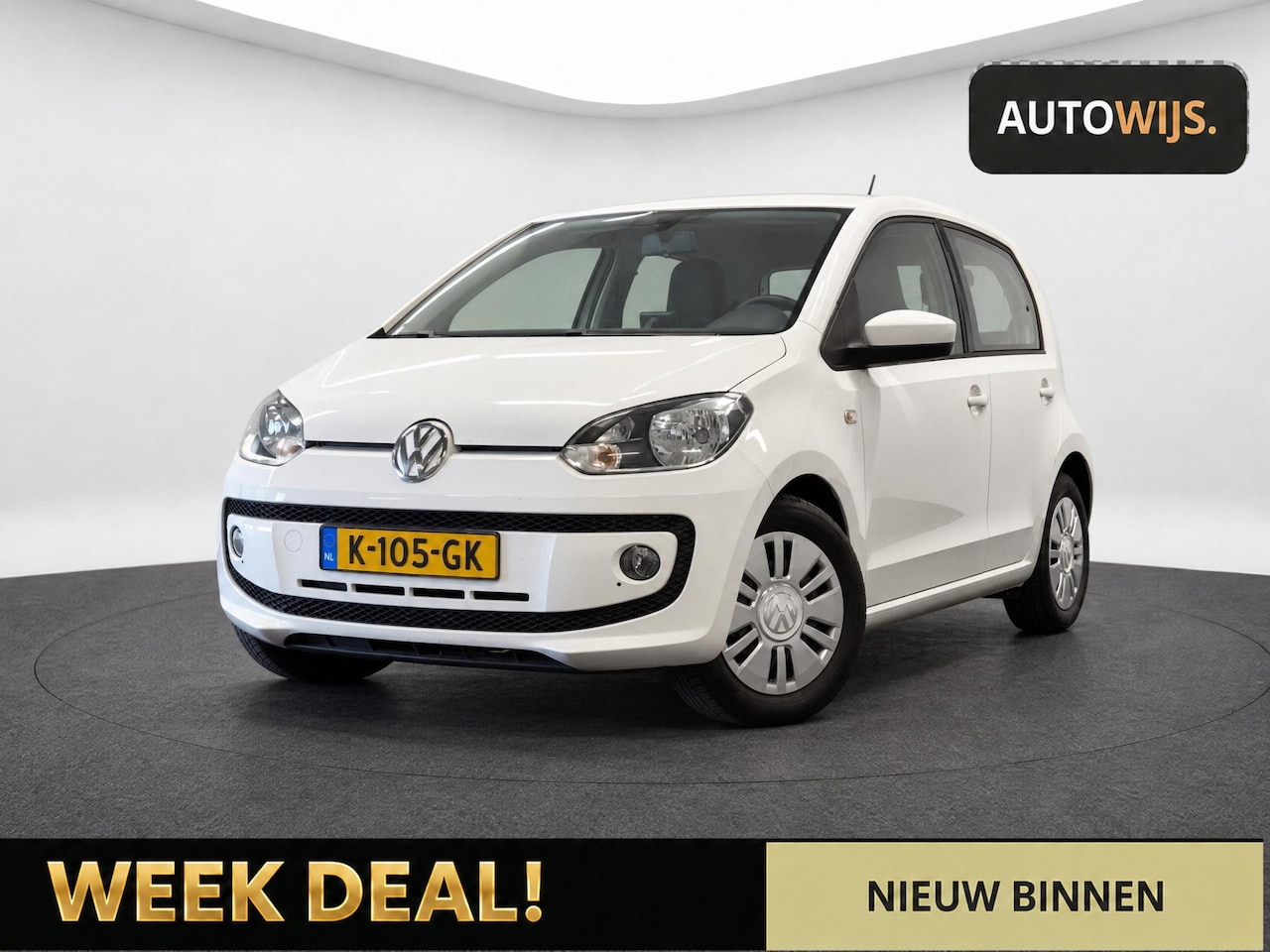 Volkswagen Up! - 1.0 move up! BlueMotion|NAVI|AUT|STOELVERW|5-DEU|GOED ONDERHOUDEN - AutoWereld.nl