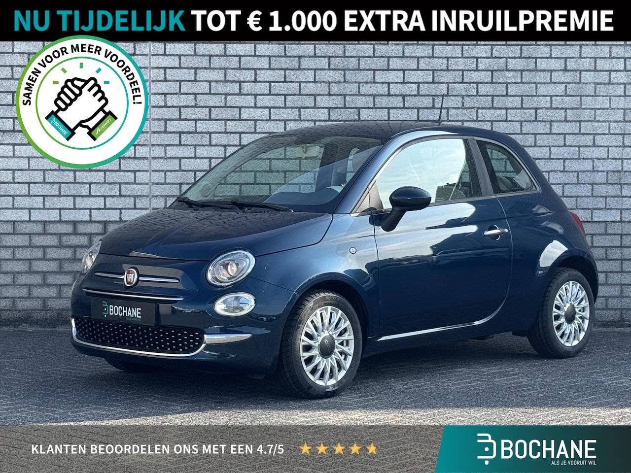 Fiat 500 - 1.0 Hybrid Lounge | All-Season Banden | Apple CarPlay / Android Auto | Cruise Control | Ai - AutoWereld.nl