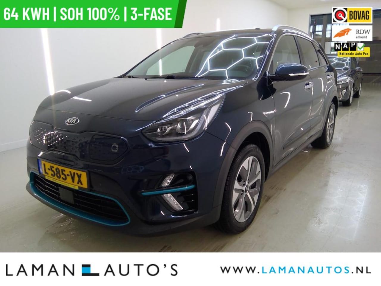 Kia e-Niro - DynamicPlusLine 64 kWh | SOH 100% | 3-fase | Open dak CarPlay ECC Nav ACC 17" LMV LED Came - AutoWereld.nl