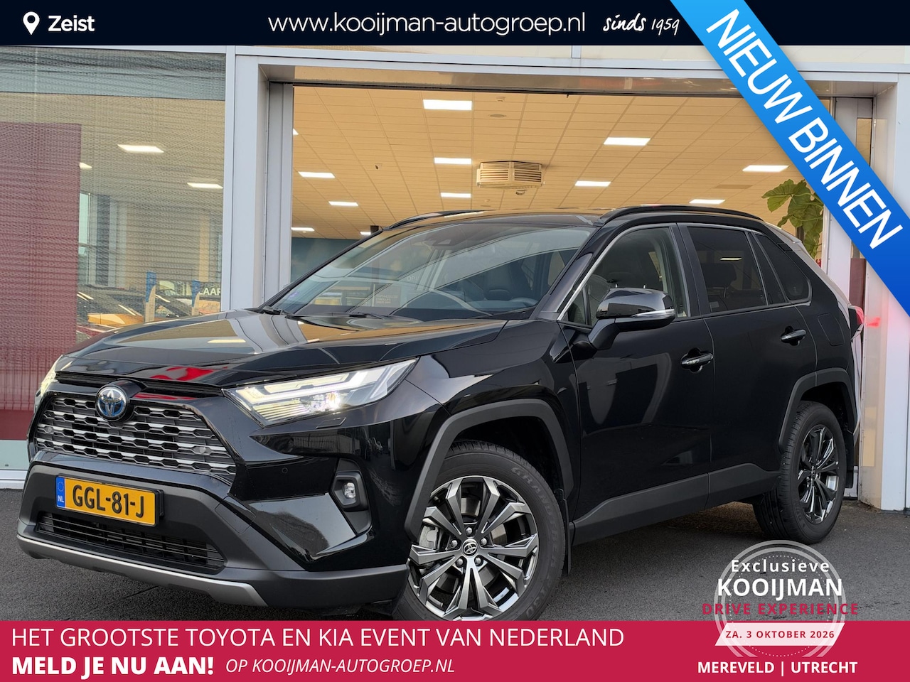 Toyota RAV4 - 2.5 Hybrid AWD Executive Zwart volleder | Dodehoekdetectie | 18 inch | Climate control - AutoWereld.nl