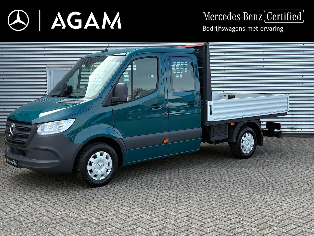 Mercedes-Benz Sprinter - 317 CDI L2 DC Open Laadbak | 3500kg Trekhaak | Face-Lift | Leer | 7-Persoons - AutoWereld.nl