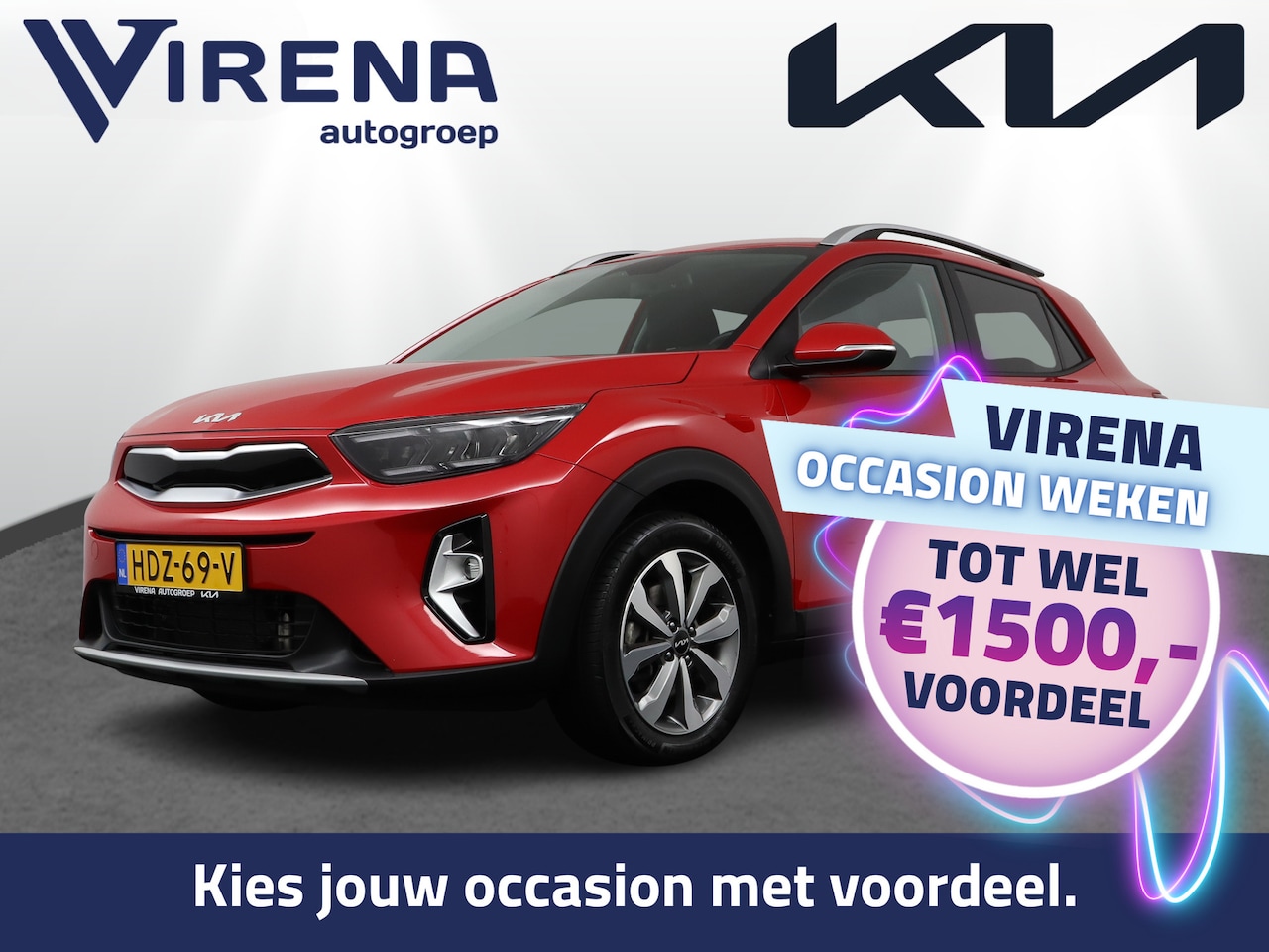 Kia Stonic - 1.0 T-GDi MHEV DynamicPlusLine - Stoelverwarming - Stuurverwarming - Keyless entry - Fabri - AutoWereld.nl