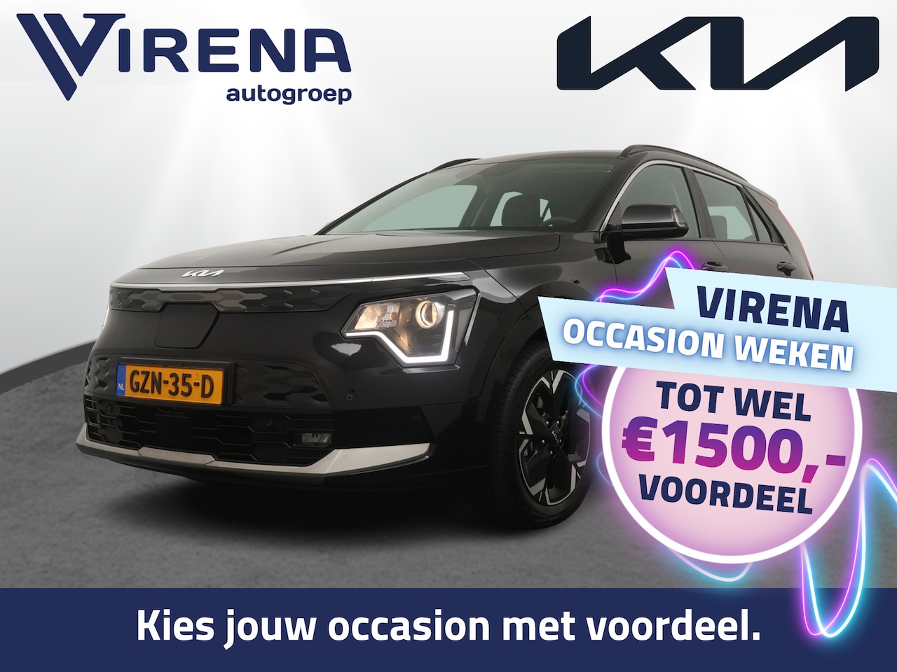 Kia Niro EV - DynamicLine 64.8 kWh Airco - Apple Carplay/Android Auto - Cruise Control - Navigatie - Ach - AutoWereld.nl