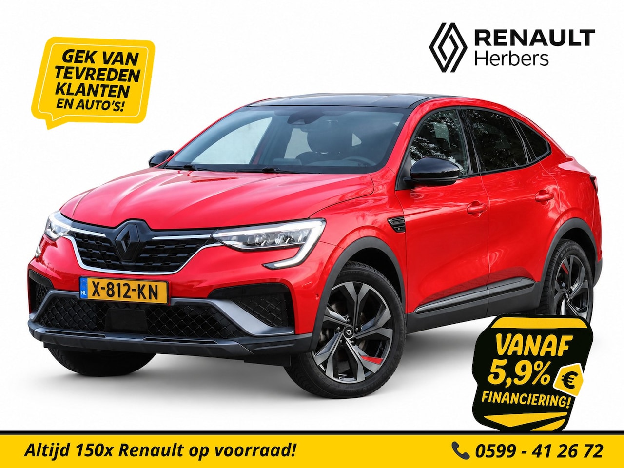 Renault Arkana - 1.6 E-Tech full hybrid 145 R.S. Line LEER / PACK LOOK - AutoWereld.nl