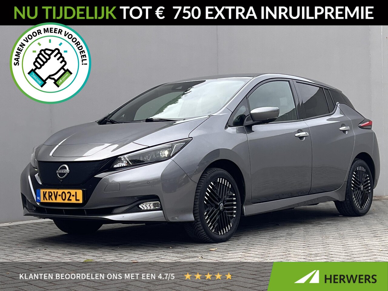 Nissan LEAF - e+ N-Connecta 62 kWh / Dealer onderhouden / Accu SoH 95 % / WLTP 395 km stad 573 km / Chad - AutoWereld.nl
