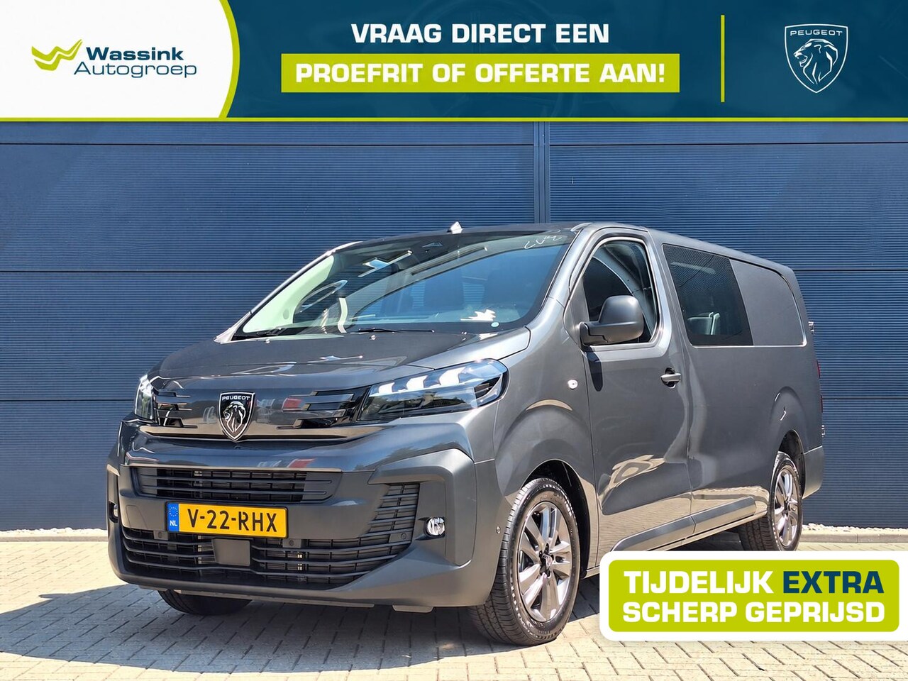Peugeot Expert - 2.2 BlueHDi 180 S&S EAT8 L3 DC | 6 persoons | Trekhaak | 17" Lichtmetalen Velgen | Camera - AutoWereld.nl