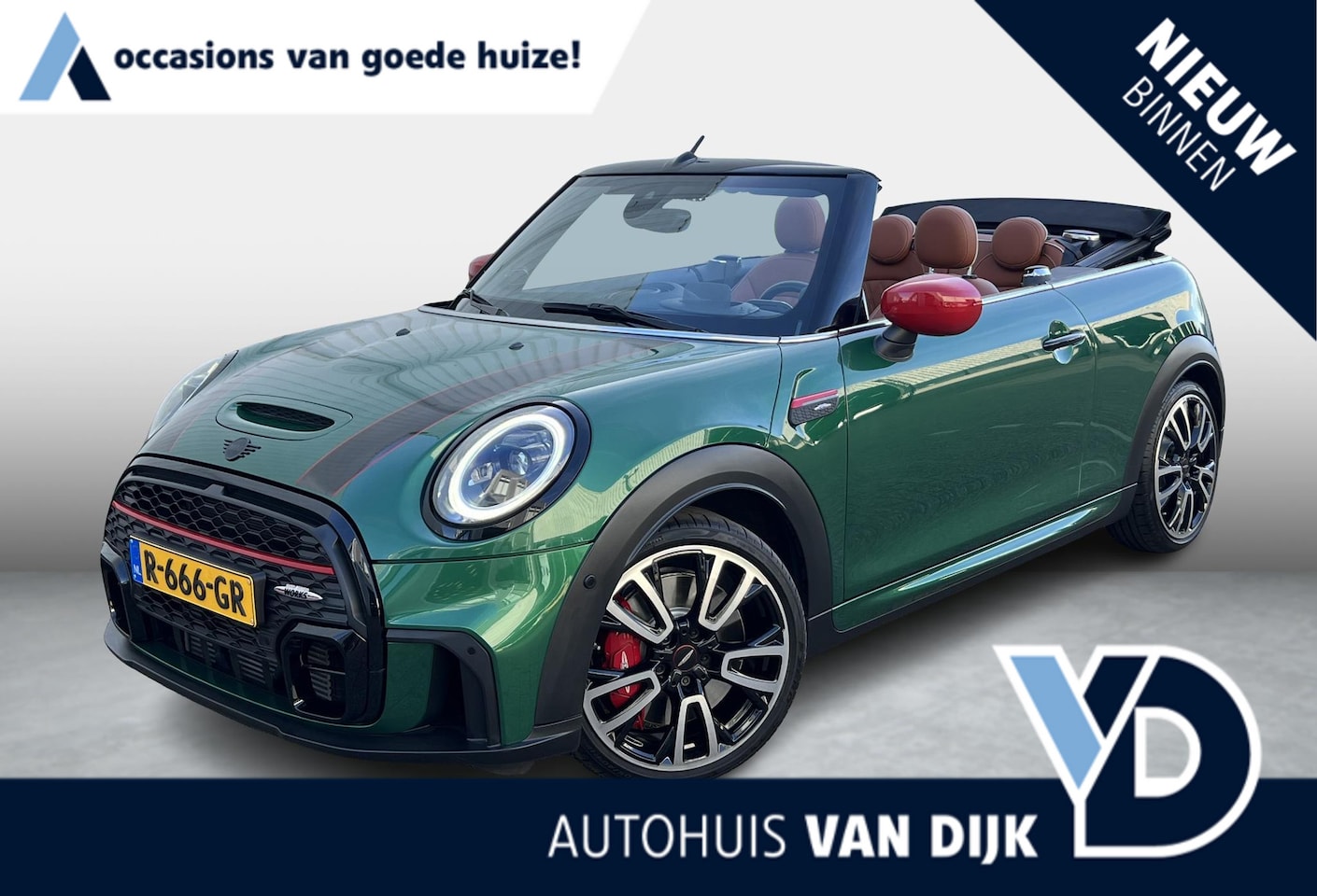 MINI Cabrio - 2.0 John Cooper Works Essential 231 PK / Head-up / Leder / Harmann Kardon / stoelverw. / n - AutoWereld.nl