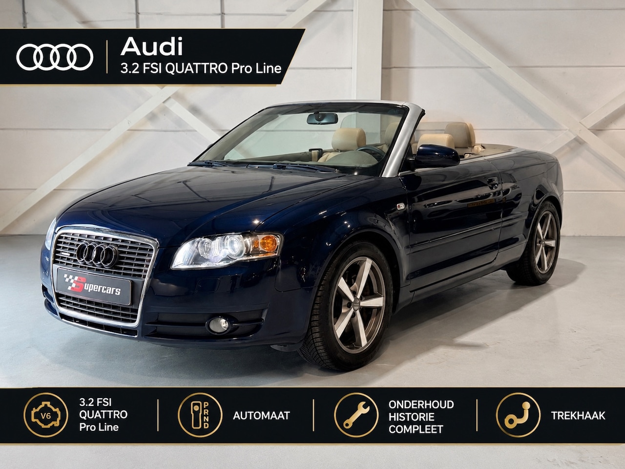 Audi A4 Cabriolet - 3.2 FSI quattro Pro Line |LEDER|Automaat|Trekhaak| - AutoWereld.nl