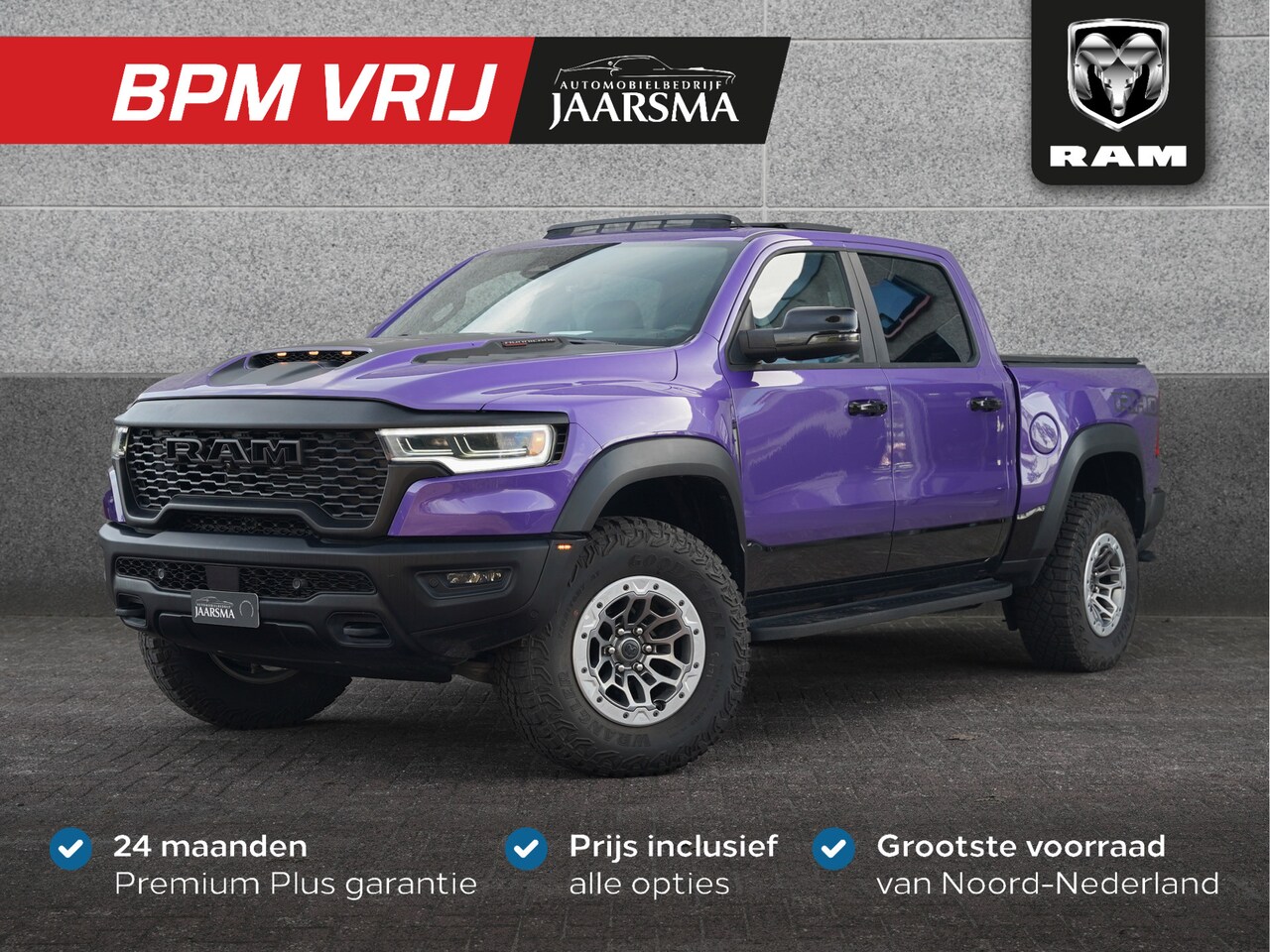 Dodge Ram 1500 - RHO 549pk Hurricane High Output CrewCab |BPM-vrij! |Beadlock velgen |Red Accent package - AutoWereld.nl