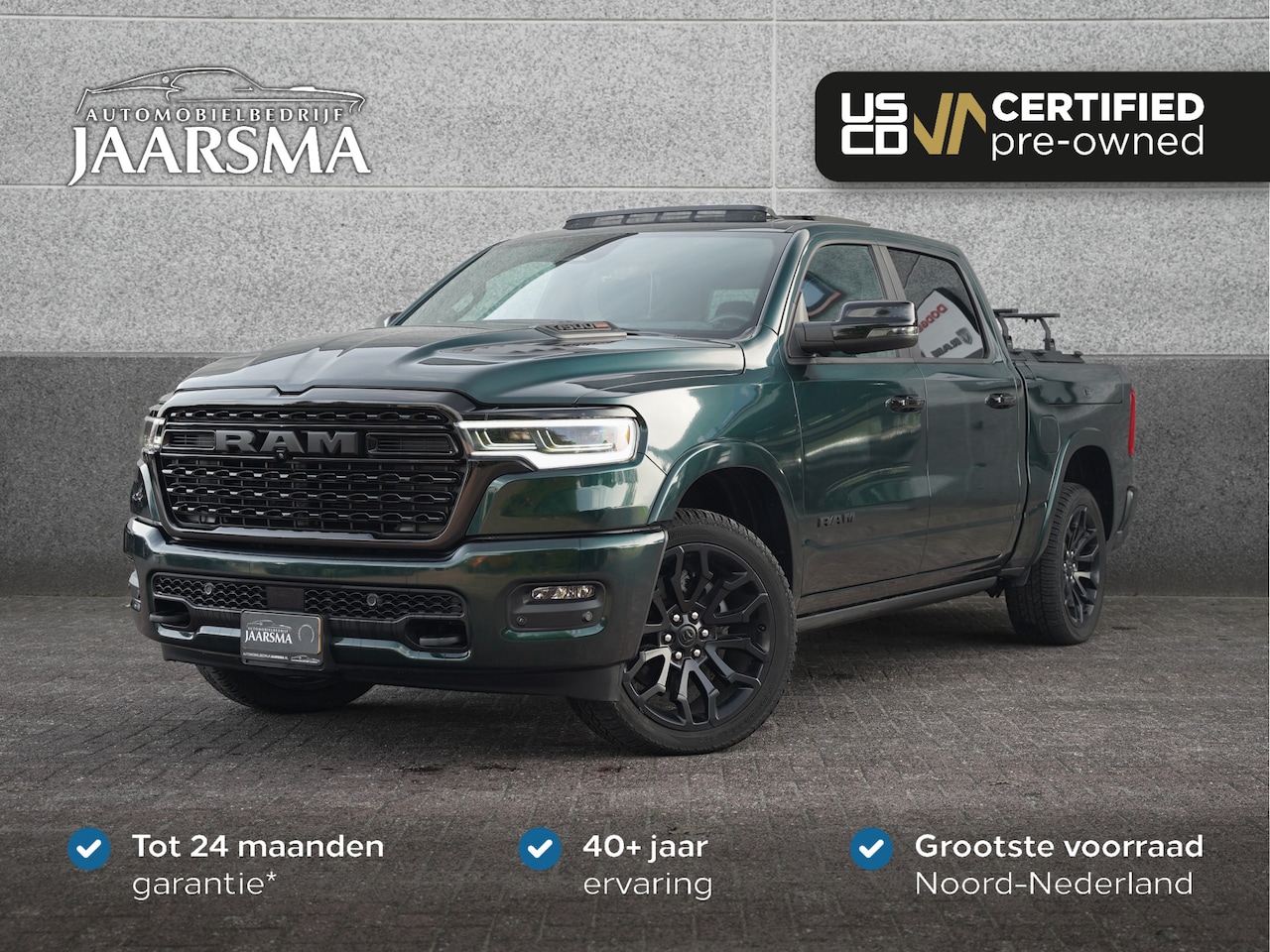 Dodge Ram 1500 - Limited Night 549pk Hurricane H-O |Diamond Back |Metallic groen | - AutoWereld.nl