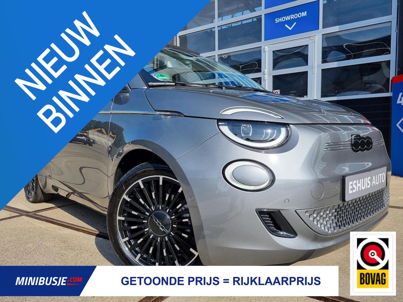Fiat 500e - Cabrio La Prima by Bocelli 42 kWh JBL / 17 INCH / CAMERA / NAVI / 9.558 KM. - AutoWereld.nl