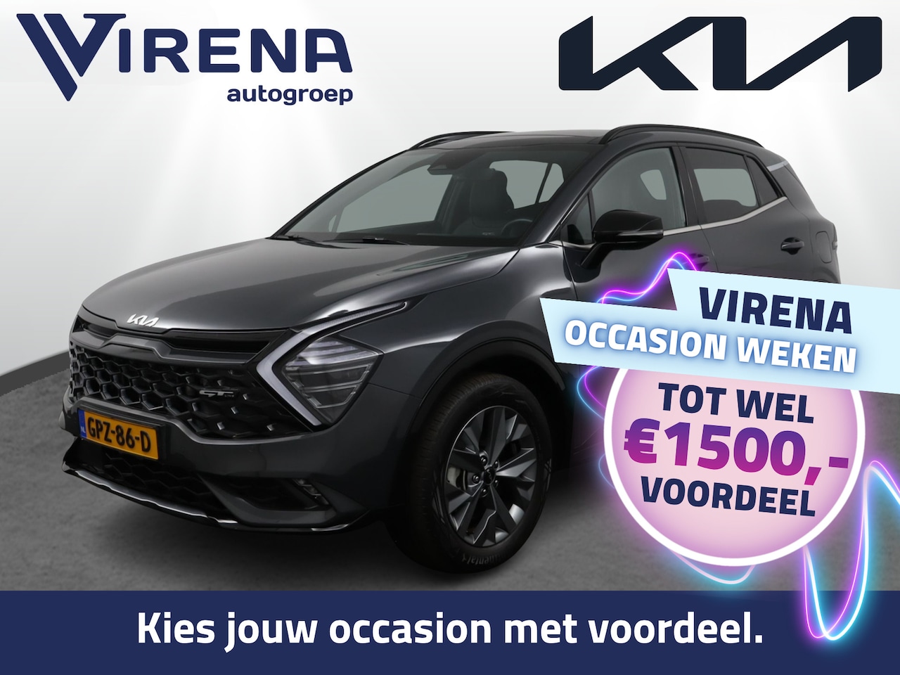 Kia Sportage - 1.6 T-GDi Hybrid GT-Line - Schuif-/Kanteldak - Adaptieve Cruise Control - Apple Carplay/An - AutoWereld.nl