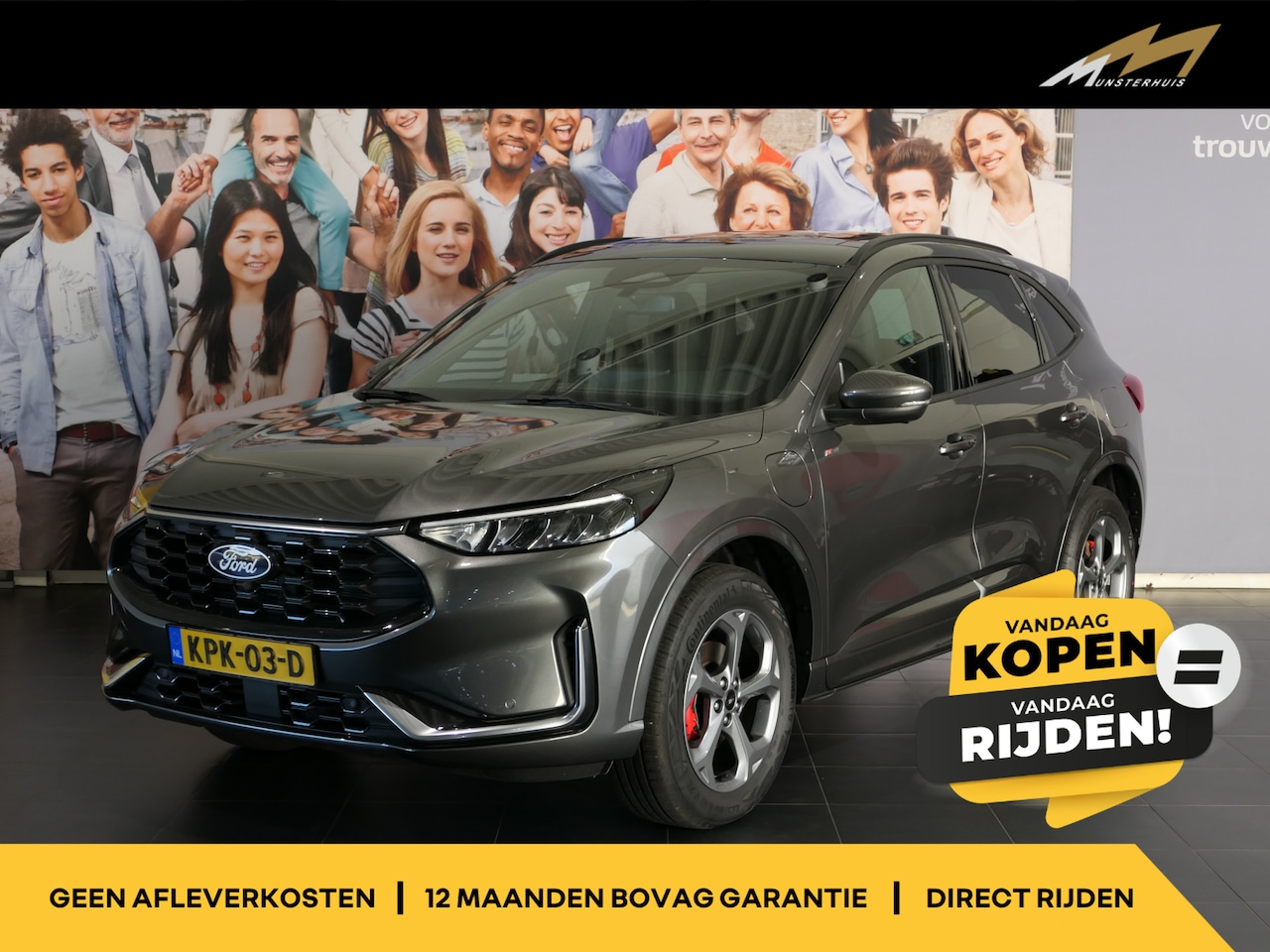 Ford Kuga - 2.5 PHEV ST-Line X - Elektr. Panoramadak - 360 camera - Voorruit, stuur, stoel en achterba - AutoWereld.nl