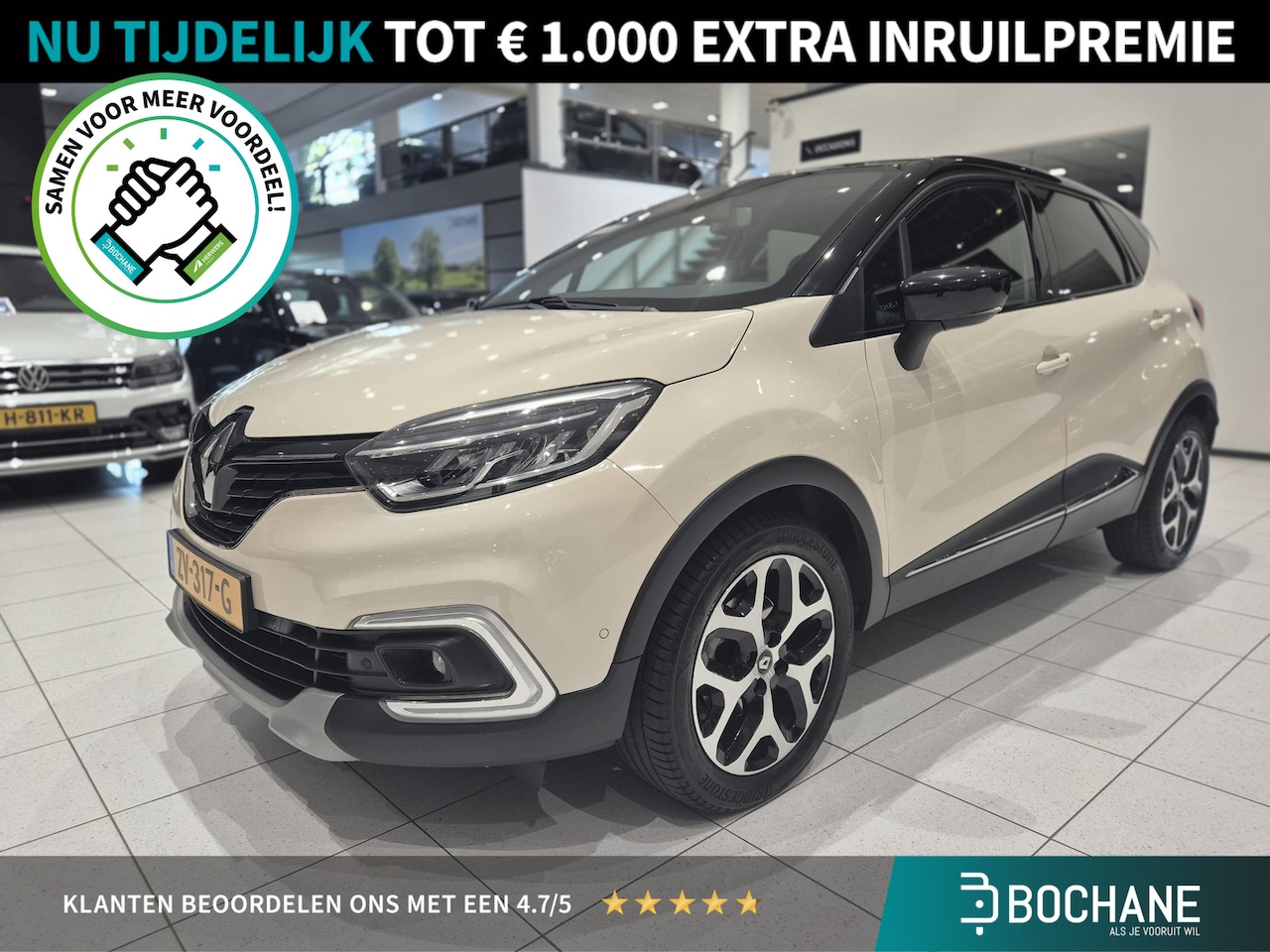 Renault Captur - 1.3 TCe Intens | Navigatie | R Link | Parkeerassistent | Keyless entry | Trekhaak | - AutoWereld.nl