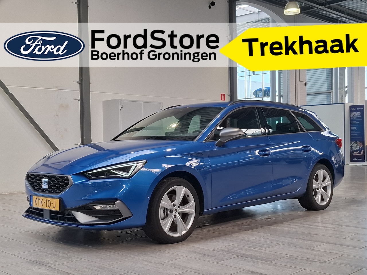 SEAT Leon Sportstourer - 1.5 TSI e-Hybrid 204 pk FR Business | Trekhaak | Stoel- en stuurwiel verwarming | Adapt. C - AutoWereld.nl