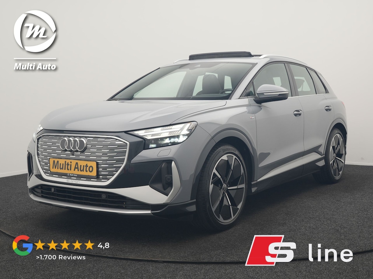 Audi Q4 e-tron - 35 2x S Line 55 kWh 170pk Dealer O.H. | Panodak | Lederen Sportstoelen Memory | Adaptive C - AutoWereld.nl
