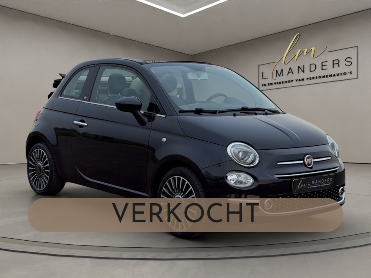 Fiat 500 C - 1.2 Lounge 2018 ZWART | Cabriolet | Stoelverwarming | Airco - AutoWereld.nl