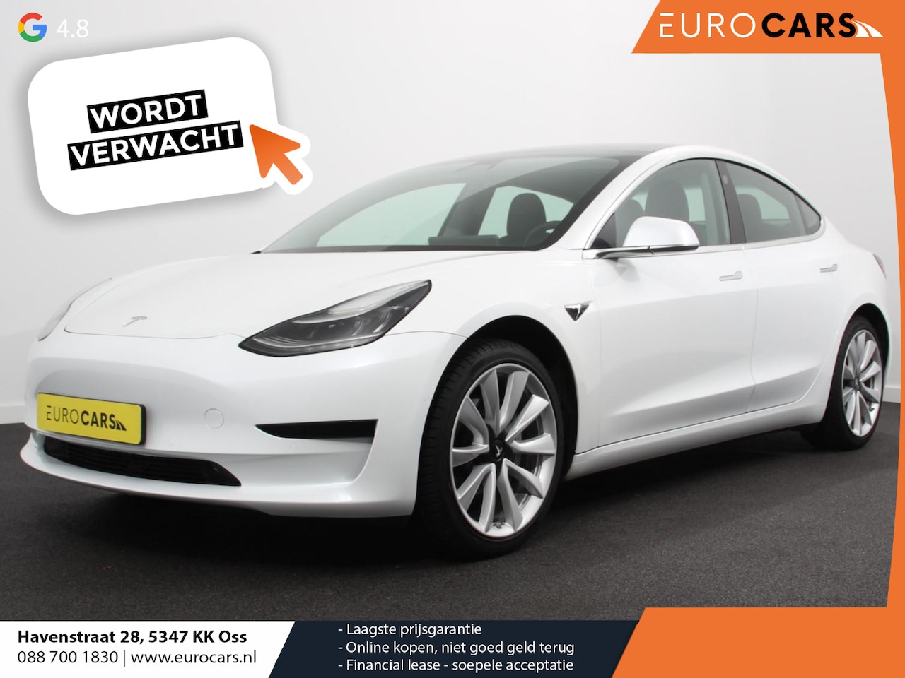 Tesla Model 3 - Standard RWD Plus 60 kWh Panorama dak Navigatie Leder Parkeersensoren Camera 19" Sport Whe - AutoWereld.nl