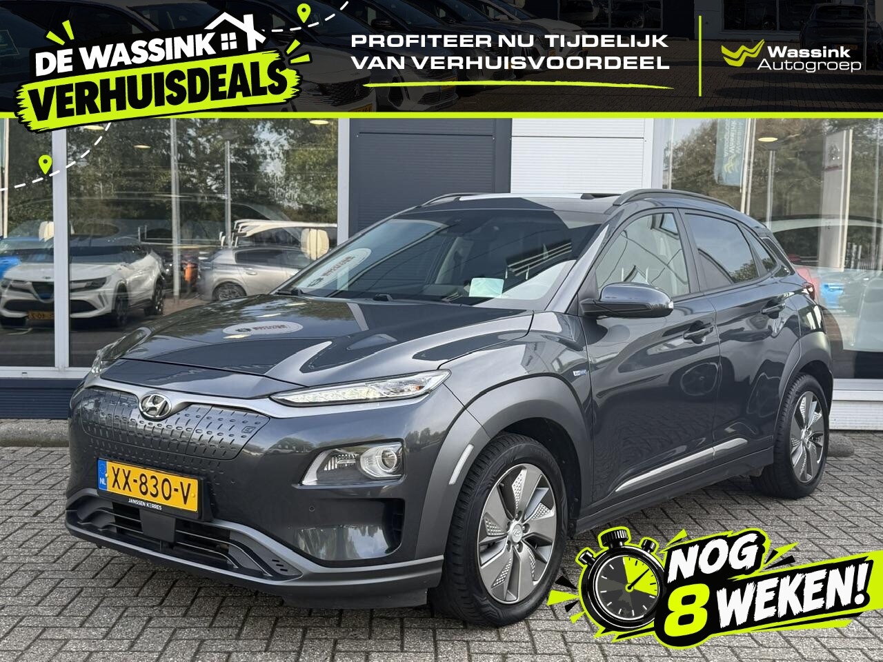 Hyundai Kona Electric - EV Premium 64 kWh Open dak I Lederen bekleding I Stoelverwarming - AutoWereld.nl