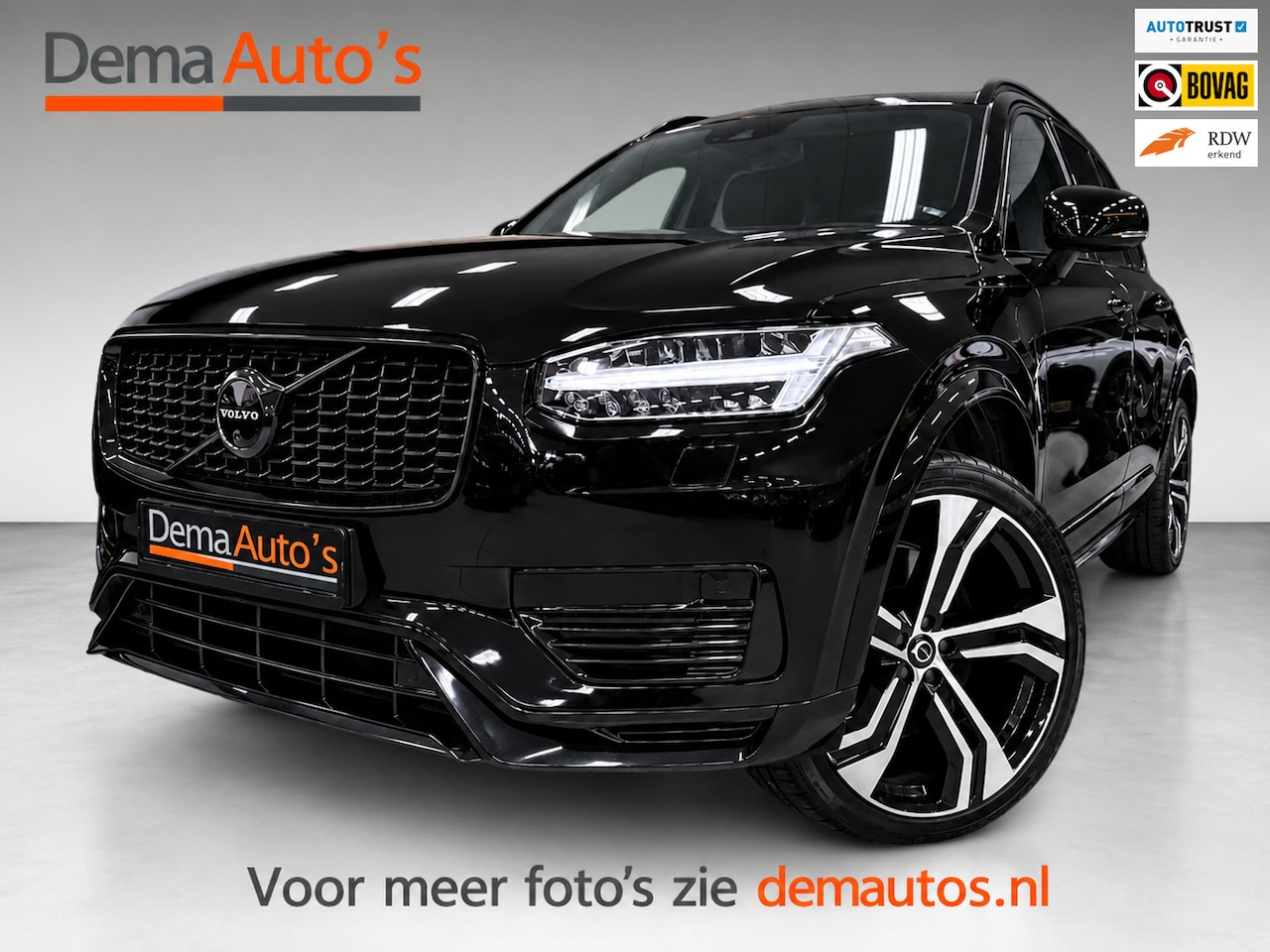 Volvo XC90 - 2.0 T8 Recharge R-DESIGN 7P BLACK-LINE 22'' L-RANGE LEDER/H-UP/M+KOELING-STOELEN/360CAM/AD - AutoWereld.nl
