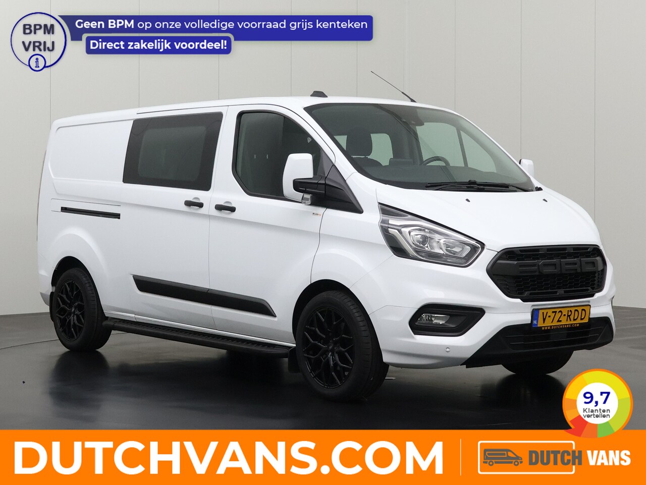 Ford Transit Custom - 2.0TDCi 130PK Lang Dubbele Cabine | 6-Persoons | Navigatie | Camera | Kastinrichting | Air - AutoWereld.nl