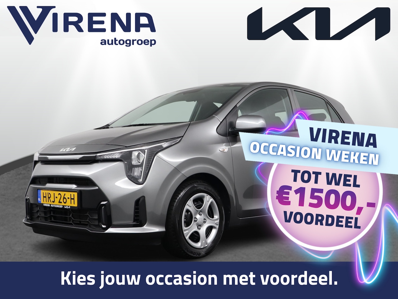 Kia Picanto - 1.0 DPI DynamicLine - Achteruitrijcamera - Navigatie - Airco - Cruise Control - Apple Carp - AutoWereld.nl