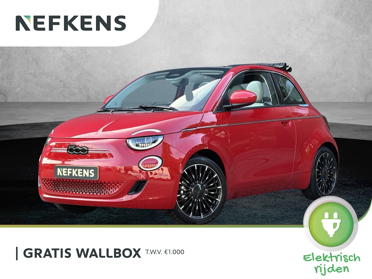 Fiat 500 C - La Prima 42 kWh Cabrio | ACCU 95% | Navigatie | Leer | Stoelverwarming | Achteruitrijcamer - AutoWereld.nl