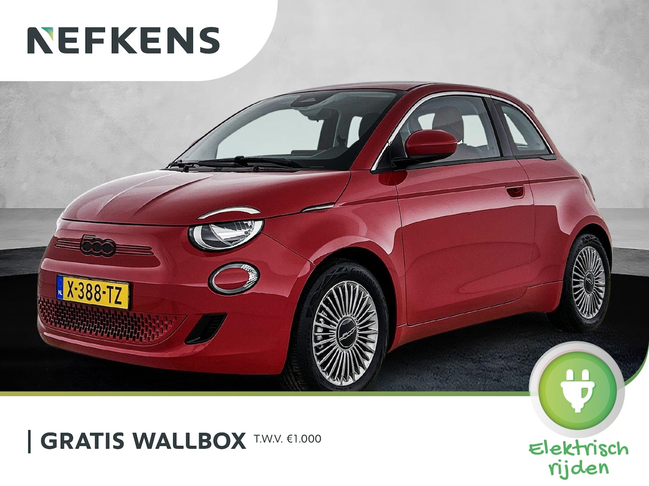 Fiat 500e - 95pk RED 24 kWh Automaat | 1ste Eigenaar | Accu 94% | Navigatie | Climate Control | Cruise - AutoWereld.nl