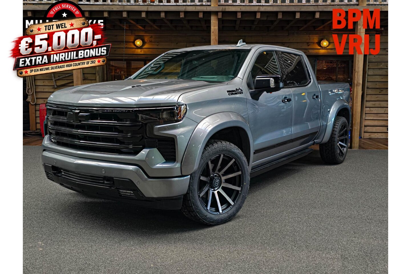 Chevrolet Silverado - High Country 6.2 V8 420 PK, BPM VRIJ, Wide Body, Black edition, full options . - AutoWereld.nl