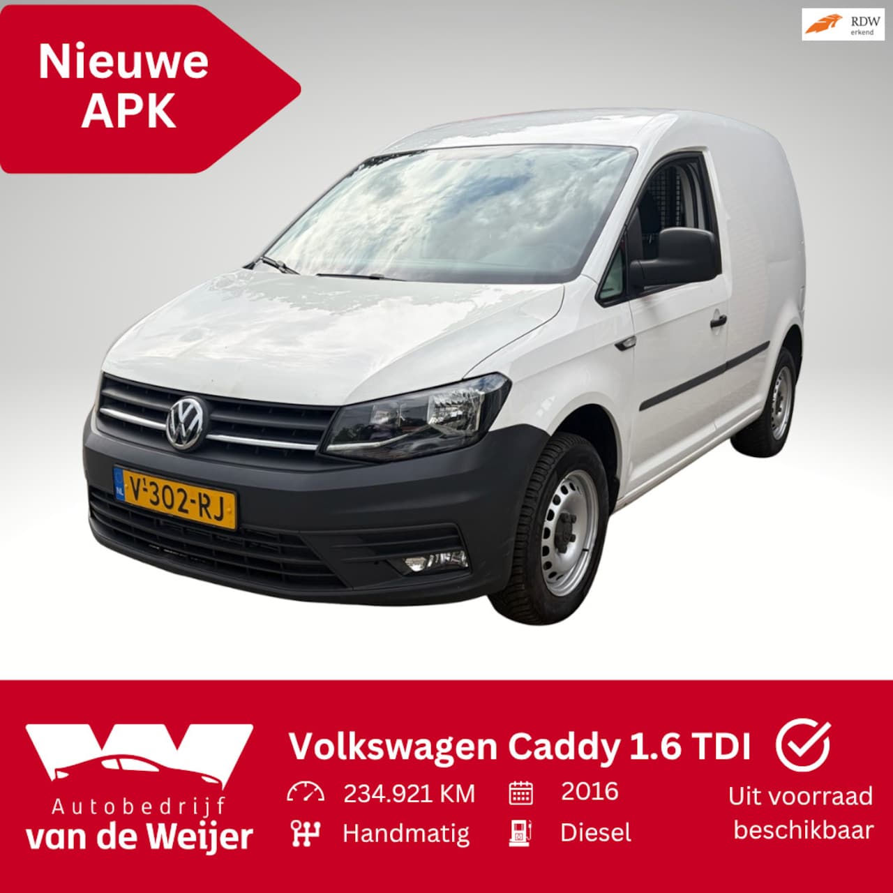 Volkswagen Caddy - 1.6 TDI L1H1 Trekhaak Airco - AutoWereld.nl