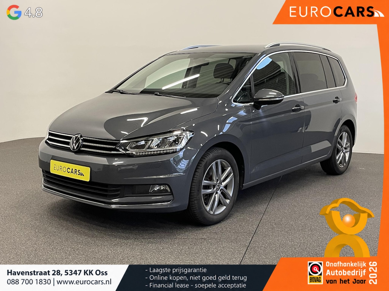 Volkswagen Touran - 1.5 TSI DSG Highline Navigatie Parkeersensoren Cruise Control Blind Spot Assist Stoelve - AutoWereld.nl