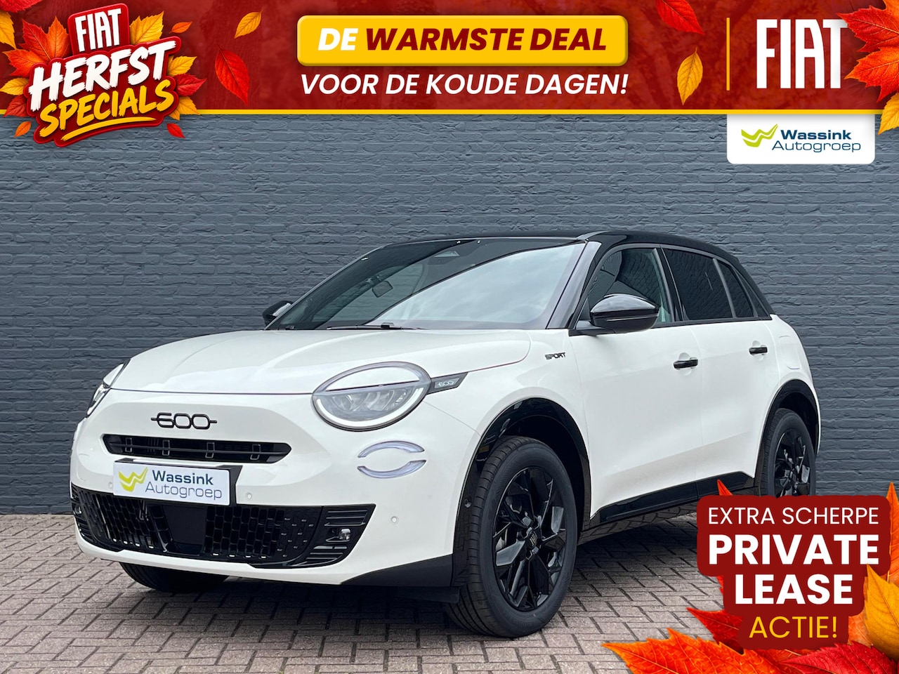 Fiat 600 - 1.2 Hybrid Sport | Automaat | Sportieve Uitvoering | Adaptive Cruise Control | Massage Sto - AutoWereld.nl