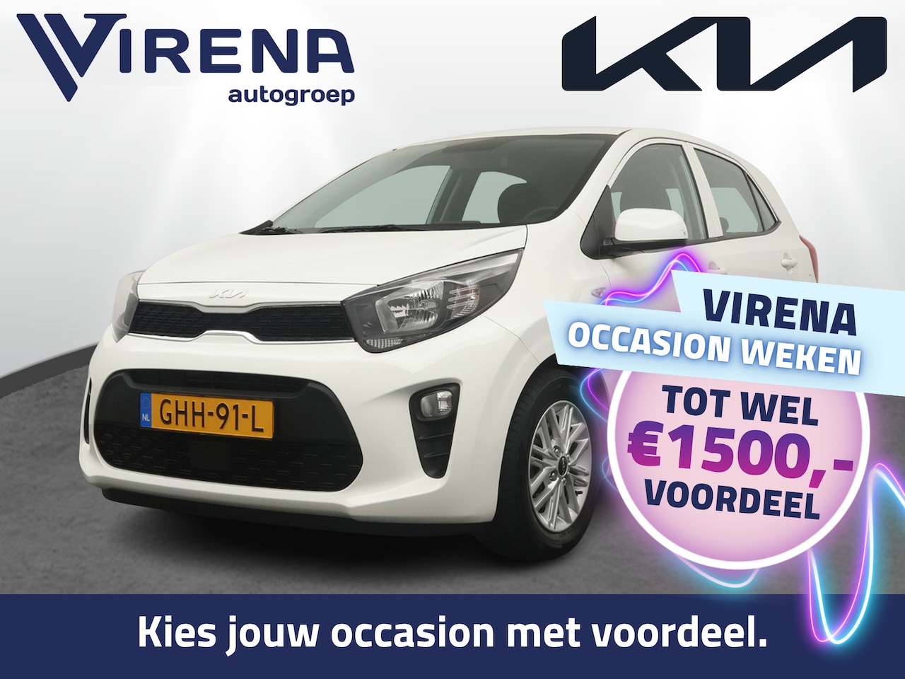 Kia Picanto - 1.0 DPi DynamicLine - Airco - Camera - Lichtmetalenvelgen - AppleCarplay - Android Auto - - AutoWereld.nl