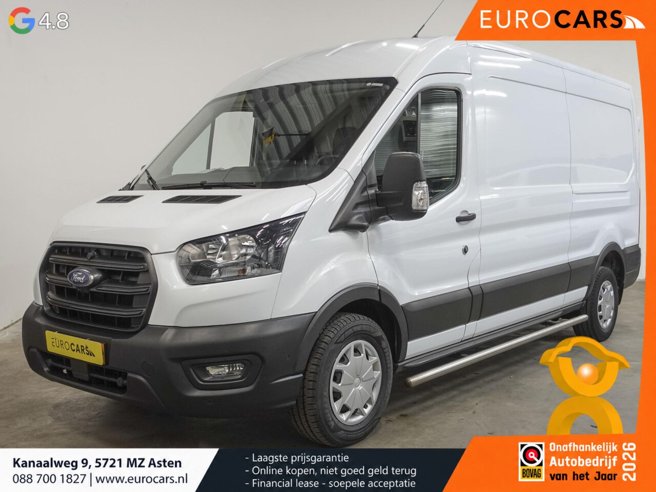 Ford Transit - 330 2.0 TDCI L3H2 Trend Airco Adaptive Cruise Control Navigatie Trekhaak - AutoWereld.nl