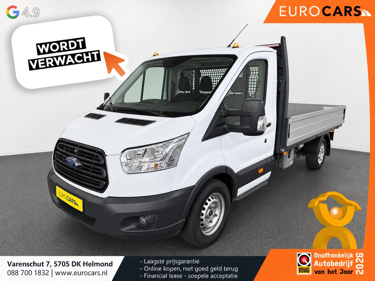 Ford Transit - 350 2.0 TDCI L3H1 Trend Open Laadbak Airco Cruise Control Trekhaak 3-zits - AutoWereld.nl