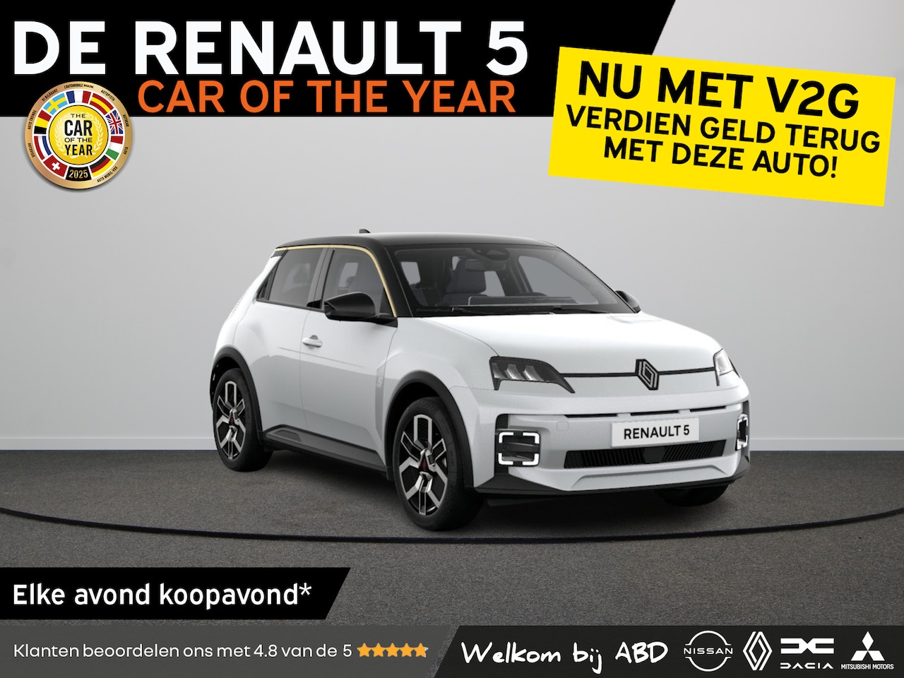 Renault 5 - Techno Urban range | Achteruitrijcamera | Draadloze telefoonoplader met magsafe technologi - AutoWereld.nl