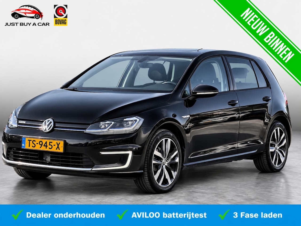 Volkswagen e-Golf - e-Golf SoH 90,9% | Warmtepomp | Navi Pro+ | Apple & Android | Black Package | dealeronderh - AutoWereld.nl