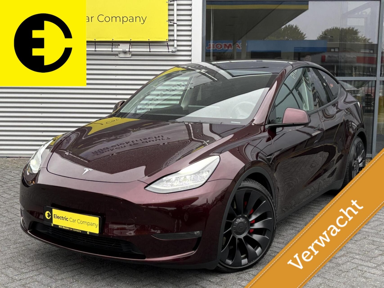 Tesla Model Y - Performance AWD 75 kWh | Cherry red | SoH 93,3% | Trekhaak - AutoWereld.nl