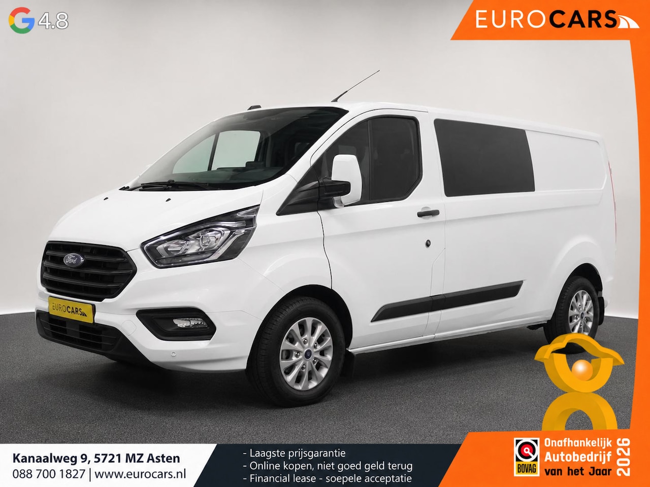 Ford Transit Custom - 300 2.0 TDCI L2H1 Trend Dubbele Cabine Airco Cruise Control Bluetooth Navi Trekhaak - AutoWereld.nl